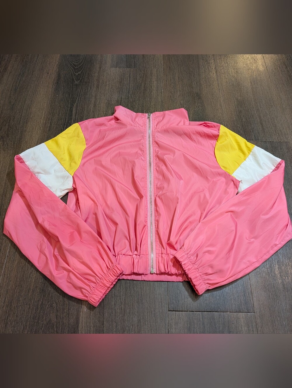 Pink color blocking sz. M windbreaker jacket
